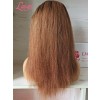 Lwigs 2024 Black Friday Sale 14 Inches Kinky Straight 250% High Density Ombre Orange Brown Color 13x6 Lace Front Wig RS01
