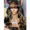 Lwigs Full Lace Wigs Back In Stock Easy To Install Body Wave With Bangs Highlight Color HD 360 Lace Wig Clean Hairline NEW43