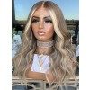 Wigs Human Hair Lace Front Brazilian 100% Virgin Hair Ombre Highlight Blonde Colored Body Wave Wig 13x4 Transparent Lace Frontal Wigs Lwigs370