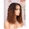 Lwigs Most-Fit Cap #1B#30 Ombre Color Boho Braided Wig Short Length Tiny Knots 5x5 HD Lace Closure Top Braids Wigs UD30
