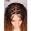 Lwigs Most-Fit Cap #1B#30 Ombre Color Boho Braided Wig Short Length Tiny Knots 5x5 HD Lace Closure Top Braids Wigs UD30