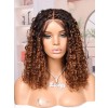 Lwigs Most-Fit Cap #1B#30 Ombre Color Boho Braided Wig Short Length Tiny Knots 5x5 HD Lace Closure Top Braids Wigs UD30
