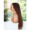 Lwigs Most-Fit Cap Beginner Friendly Pre-Braided 180% Density Ombre Brown Color Knotless HD Full Lace Wig UD05