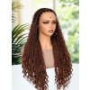 Lwigs Most-Fit Cap Beginner Friendly Pre-Braided 180% Density Ombre Brown Color Knotless HD Full Lace Wig UD05