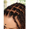Lwigs Most-Fit Cap Beginner Friendly Pre-Braided 180% Density Ombre Brown Color Knotless HD Full Lace Wig UD05