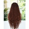 Lwigs Most-Fit Cap Beginner Friendly Pre-Braided 180% Density Ombre Brown Color Knotless HD Full Lace Wig UD05