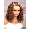 Lwigs Most-Fit Cap Boho Curls Top Braided Wigs Invisible Skinlike HD Lace Short Length Natural Color 5x5 Lace Closure Wigs UD29