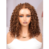 Lwigs Most-Fit Cap Boho Curls Top Braided Wigs Invisible Skinlike HD Lace Short Length Natural Color 5x5 Lace Closure Wigs UD29