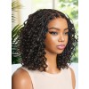 Lwigs Most-Fit Cap Boho Curls Top Braided Wigs Invisible Skinlike HD Lace Short Length Natural Color 5x5 Lace Closure Wigs UD29