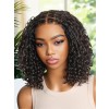 Lwigs Most-Fit Cap Boho Curls Top Braided Wigs Invisible Skinlike HD Lace Short Length Natural Color 5x5 Lace Closure Wigs UD29