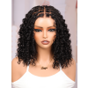 Lwigs Most-Fit Cap Boho Curls Top Braided Wigs Invisible Skinlike HD Lace Short Length Natural Color 5x5 Lace Closure Wigs UD29