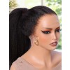 Lwigs Most-Fit Cap Kinky Straight Invisi-Drawstring Flexible Fit HD Lace 360 Glueless Wig With Bleached Knots UD25