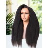 Lwigs Most-Fit Cap Kinky Straight Invisi-Drawstring Flexible Fit HD Lace 360 Glueless Wig With Bleached Knots UD25