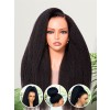 Lwigs Most-Fit Cap Kinky Straight Invisi-Drawstring Flexible Fit HD Lace 360 Glueless Wig With Bleached Knots UD25