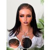 Lwigs Pre-Braided 12 Inches Easy Install Yaki Straght 220% Density Skin Melted HD Lace 13x6 Frontal Braided Wigs UD31