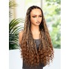 Lwigs Most-Fit Cap Pre-Braided Endless Style Ombre Color Knotless 180% Density Real HD Full Lace Wig UD02