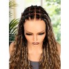 Lwigs Most-Fit Cap Pre-Braided Endless Style Ombre Color Knotless 180% Density Real HD Full Lace Wig UD02
