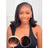 Lwigs Pre-Braided 12 Inches Easy Install Yaki Straght 220% Density Skin Melted HD Lace 13x6 Frontal Braided Wigs UD31