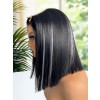 Lwigs Most-Fit Skinlike HD Lace Silky Straight Bob 12 Inch 200% Density Dress-up Blue Highlight Color 5x5 Closure Wigs UD01