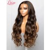Lwigs New-in Ombre Colored Wigs Pre Plucked HD Transparent Lace Human Hair Middle Part Body Wave 360 Lace Wigs NEW35