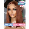 Lwigs New Arrival Beginner Friendly Orange Brown Color Bleached Knots Bob Haircut 13x6 Undetectable HD Lace Front Wigs NEW07