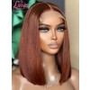 Lwigs New Arrival Beginner Friendly Orange Brown Color Bleached Knots Bob Haircut 13x6 Undetectable HD Lace Front Wigs NEW07