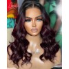 Lwigs New Arrival Ombre Dark Burgundy Color Body Wave Undetectable HD 13x6 Lace Front Wig Beginner Friendly NEW60