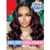 Lwigs New Arrival Ombre Dark Burgundy Color Body Wave Undetectable HD 13x6 Lace Front Wig Beginner Friendly NEW60