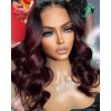 Lwigs New Arrival Ombre Dark Burgundy Color Body Wave Undetectable HD 13x6 Lace Front Wig Beginner Friendly NEW60