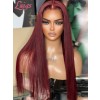 Lwigs New Arrival Silky Straight HD Swiss Lace #99J Burgundy Color Natural Hairline 360 Invisible Lace Wig For Black Girl NEW09