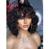 Lwigs New Arrivals 100% Human Hair HD Lace Big Deep Curly With Bangs Short Bob Hairstyles 13x6 Lace Front Wigs NEW67