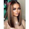 Lwigs New Arrivals 16 Inches Short Bob Haircut Ombre Highlight Color No More Work Needed 13x6 HD Lace Front Wigs NEW69