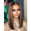 Lwigs New Arrivals 16 Inches Short Bob Haircut Ombre Highlight Color No More Work Needed 13x6 HD Lace Front Wigs NEW69