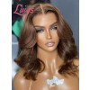 Lwigs New Arrivals 2024 Hair Trends Brown Color Shoulder Length Body Wave Hairstyle Invisible HD 13x6 Lace Front Wigs NEW68