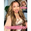 Lwigs New Arrivals Brown Color With Blonde Highlights Body Wave Dream 007 Lace 8x6 Rear And Go Glueless Lace Wig PR21