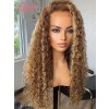 Lwigs New Arrivals Dream 007 Lace Brown Color With Blonde Highlights 7x6 Rear And Go Curly Style Glueless Lace Wig PR20