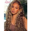 Lwigs New Arrivals Dream 007 Lace Brown Color With Blonde Highlights 8x6 Rear And Go Curly Style Glueless Lace Wig PR20
