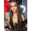 Lwigs New Arrivals HD Lace Natural Black Color With HIghlights Silky Straight Long Human Hair 13x6 Lace Front Wigs NEW66