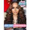 Lwigs New Arrivals Invisible HD Lace Ombre Brown Highlight Color Big Curly Bleached Single Knots 13x6 Lace Front Wig NEW62