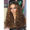 Lwigs New Arrivals Loose Curly HD Lace Front Wig Ombre Brown Highlight Color With Dark Roots 360 Wig Bleached Knots NEW50