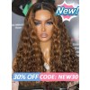 Lwigs New Arrivals Loose Curly HD Lace Front Wig Ombre Brown Highlight Color With Dark Roots 360 Wig Bleached Knots NEW50