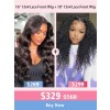 Lwigs New Arrivals Pay 1 Get 1 Free 100% Virgin Human Hair 16 Body Wave & 18 Curly Hairstyles 13x4 HD Lace Front Wig CS11