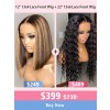 Lwigs New Arrivals Pay 1 Get 2 Wigs 12 Highlight Color Bob Hairstyles 13x4 HD Lace Front Wig & 22 Deep Wave 13x6 Lace Front Wigs CS10