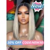 Lwigs New Arrivals Short Bob Dark Roots Ombre Color Middle Part Natural Hairline Invisible 13x6 HD Lace Front Wigs NEW65