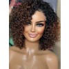 Lwigs New Arrivals Short Curly Wig Undetectable HD Lace Ombre Brown Color 360 Lace Wig With Pre-plucked Hairline NEW51