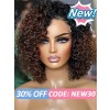 Lwigs New Arrivals Short Curly Wig Undetectable HD Lace Ombre Brown Color 360 Lace Wig With Pre-plucked Hairline NEW51