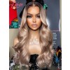 Lwigs New Arrivals Undetectable HD Lace Ombre Color Wavy Virgin Human Hair 13x6 Lace Front Wig With Bleached Knots NEW52