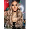Lwigs New Arrivals Undetectable HD Lace Ombre Color Wavy Virgin Human Hair 13x6 Lace Front Wig With Bleached Knots NEW52