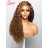 Lwigs New Arrivials Brown Hair Color Pre-plucked Clean Hairline Curly Hairstyles 360 HD Clear Swiss Lace Wigs NEW39