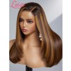 Lwigs New Glueless Wig Silky Straight Layered Haircut 5x5 Closure Wig Highlight Butterfly Feathered Wolf Cut 10s Wear & Go Wigs Lwigs120